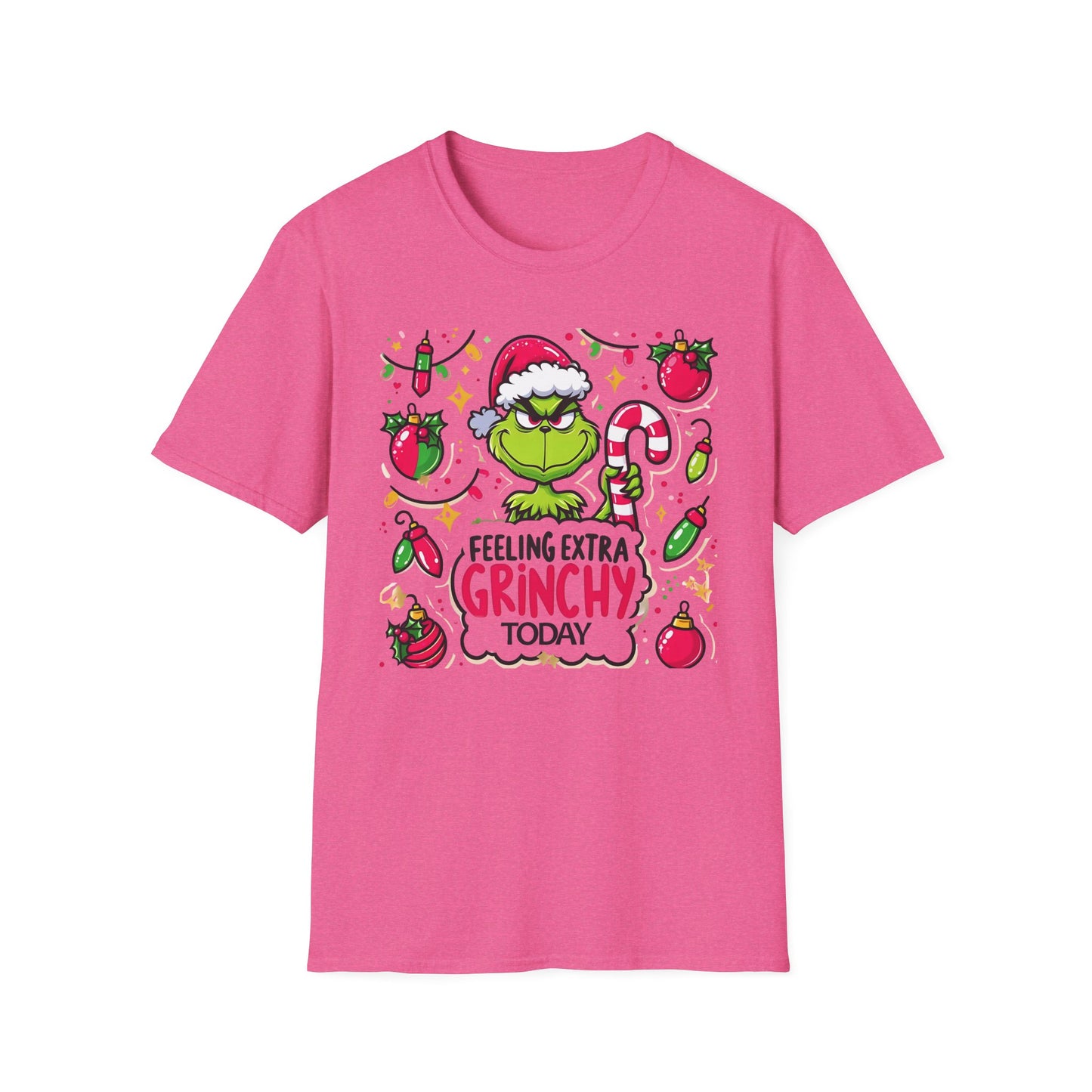 Princess Grace   Feeling Extra Grinchy Unisex Softstyle T-Shirt  Festive Holiday Tee