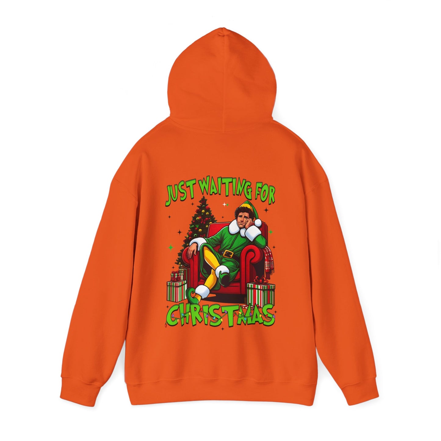 Christmas Vibes Unisex Heavy Blend™ Hooded Sweatshirt - Just Waiting for Christmas Design