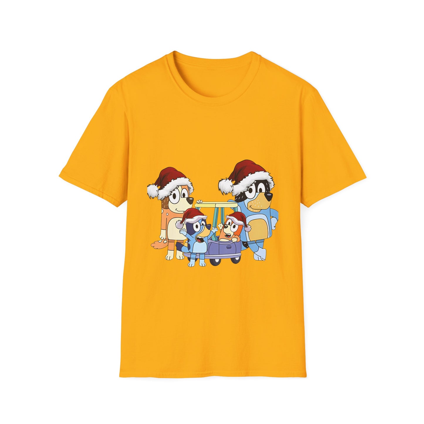 Festive Family Cartoon T-Shirt - Green Christmas Design