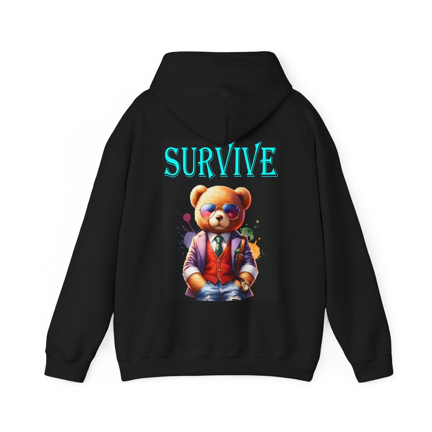 Princess Grace Survive Bear Unisex Heavy Blend™ Hooded Sweatshirt | Fun and Cozy Streetwear for All Occasions