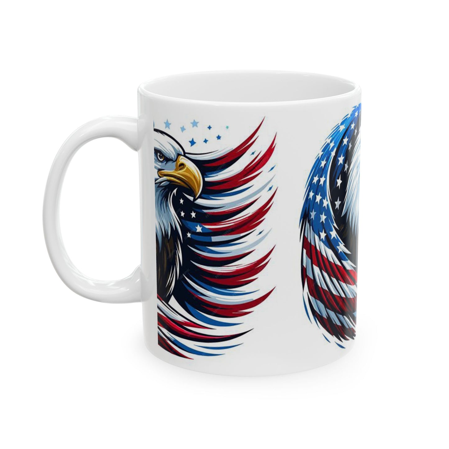 Princess Grace Patriotic Eagle Ceramic Mug, Ideal for Independence Day, Veteran's Day, Coffee Lovers, Home Decor, Gifts for Him/Her