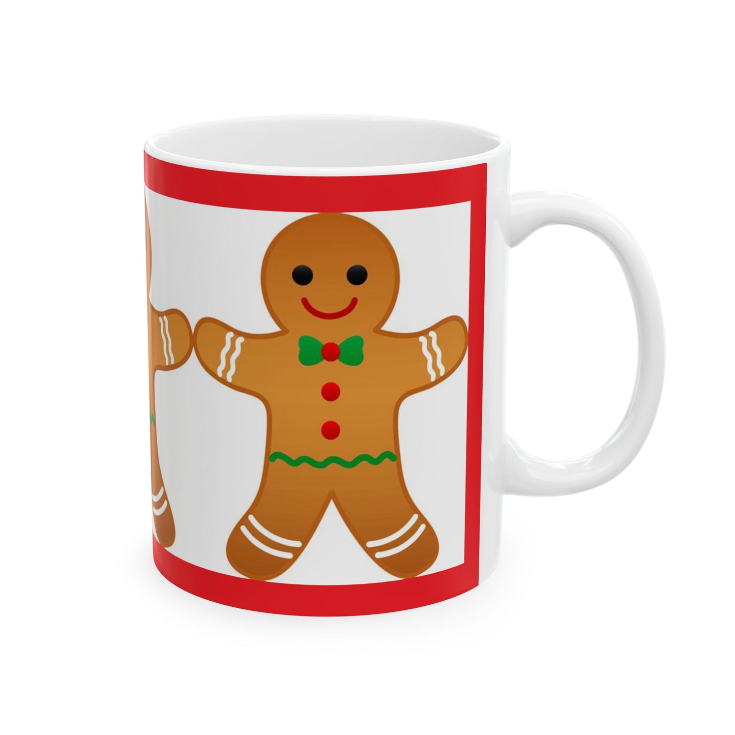 Princess Grace Gingerbread Man Ceramic Mug - Festive Holiday Coffee Cup