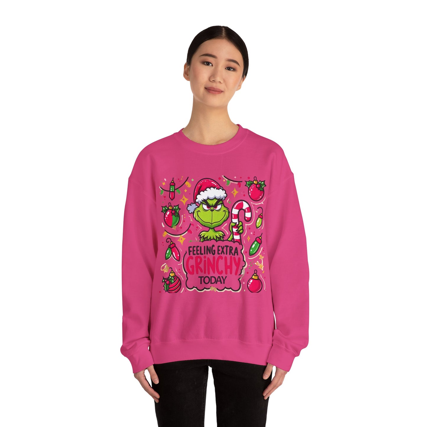 Princess Grace Feeling Extra Grinchy Crewneck Sweatshirt  Merry Holiday Humor Sweater