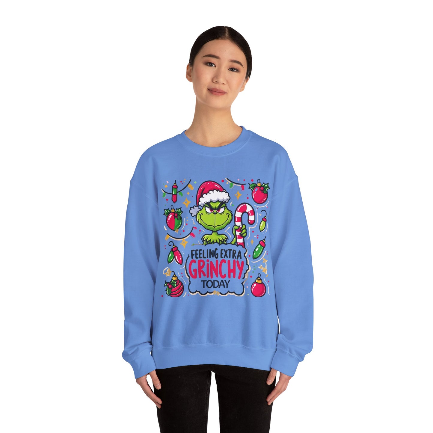 Princess Grace Feeling Extra Grinchy Crewneck Sweatshirt  Merry Holiday Humor Sweater