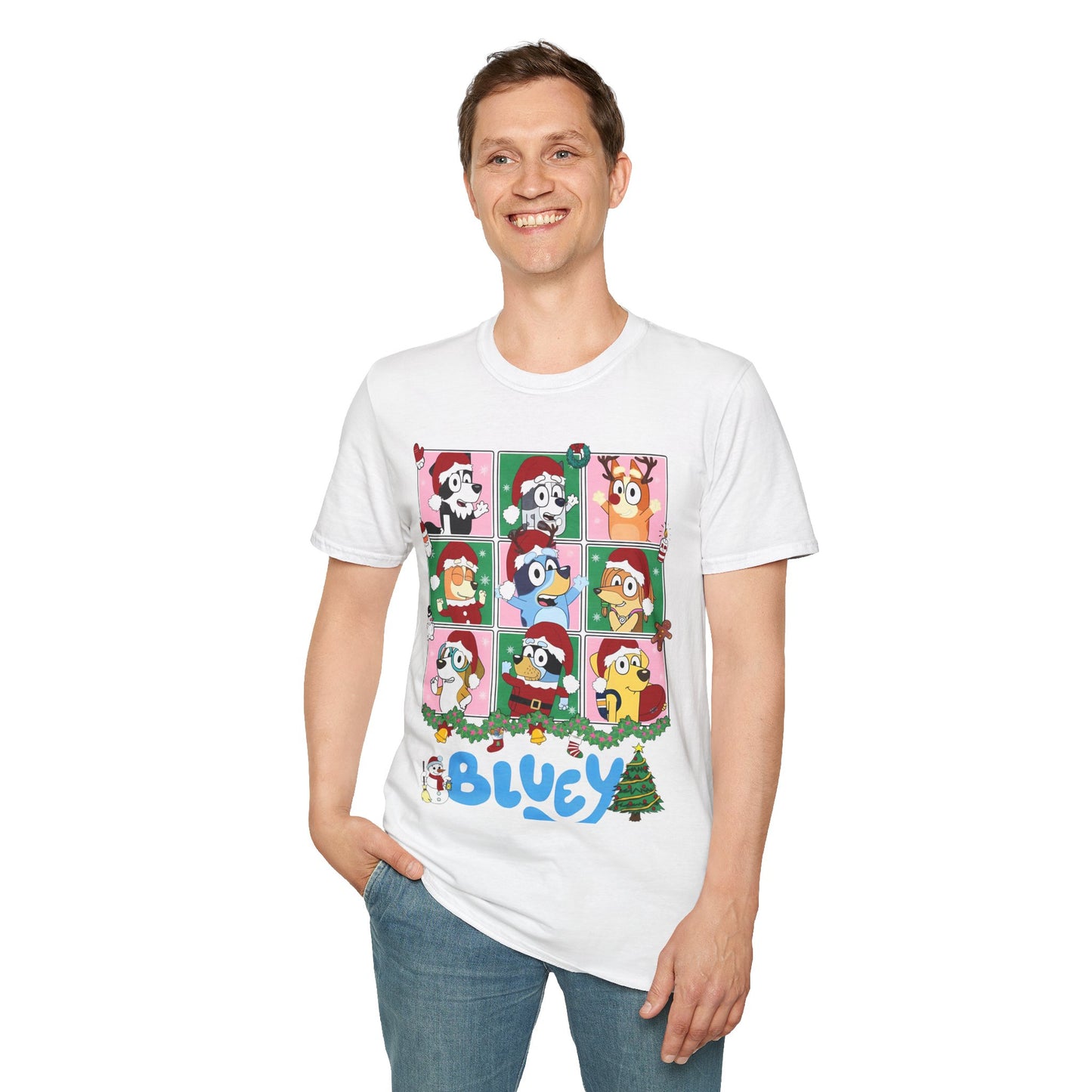 Princess Grace Festive Bluey Graphic T-Shirt | Unisex Softstyle Christmas Tee