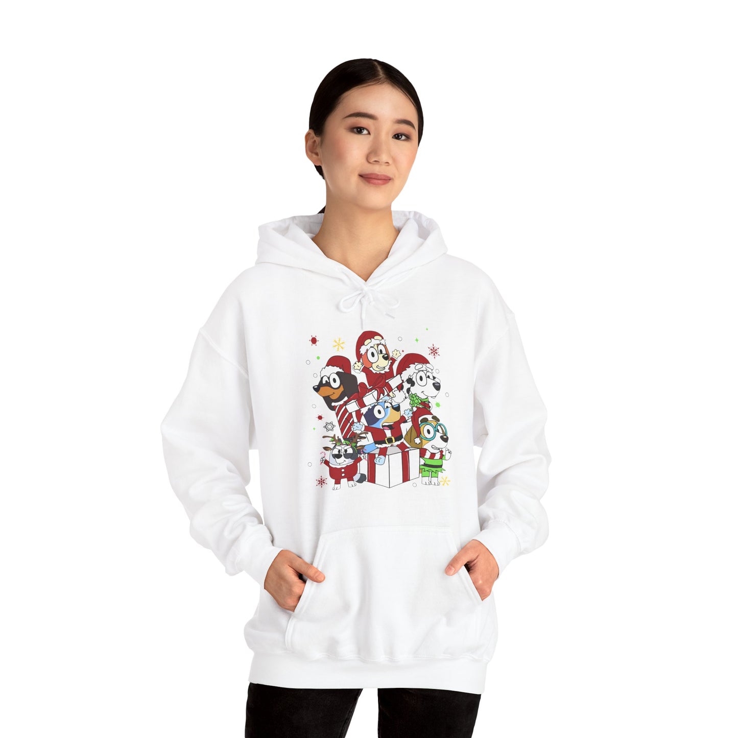 Princess Grace Festive Animal Friends Hoodie – Unisex Heavy Blend™ Sweatshirt for Holiday Cheer