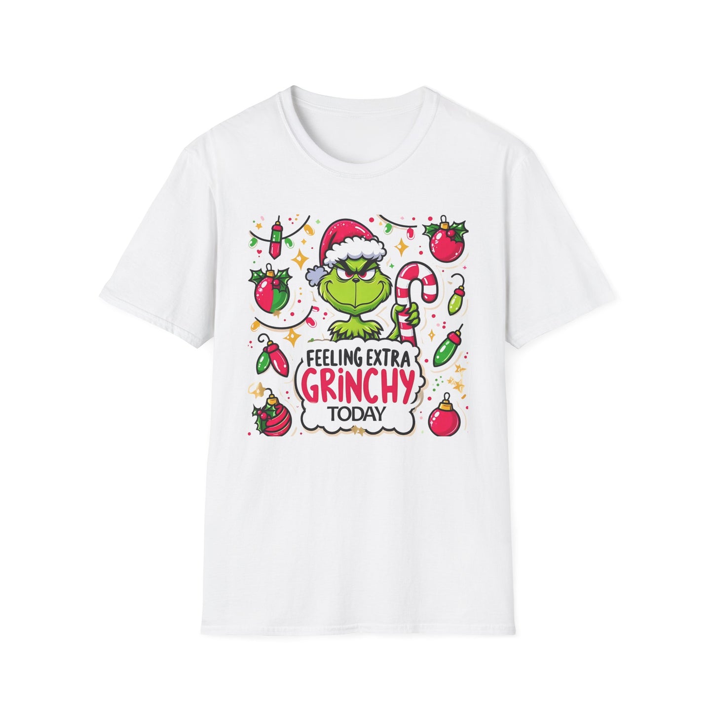 Princess Grace   Feeling Extra Grinchy Unisex Softstyle T-Shirt  Festive Holiday Tee