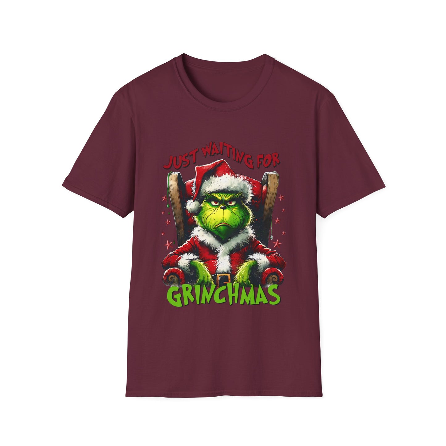 Grinch Waiting for Christmas Unisex T-Shirt - Festive Holiday Apparel