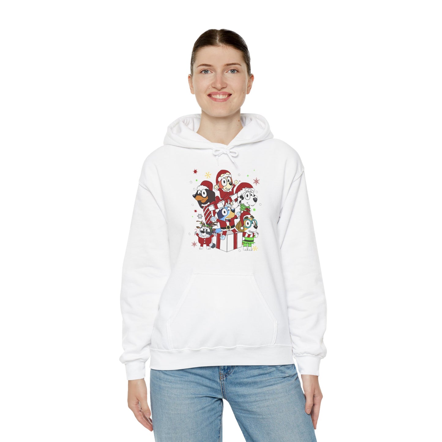 Princess Grace Festive Animal Friends Hoodie – Unisex Heavy Blend™ Sweatshirt for Holiday Cheer