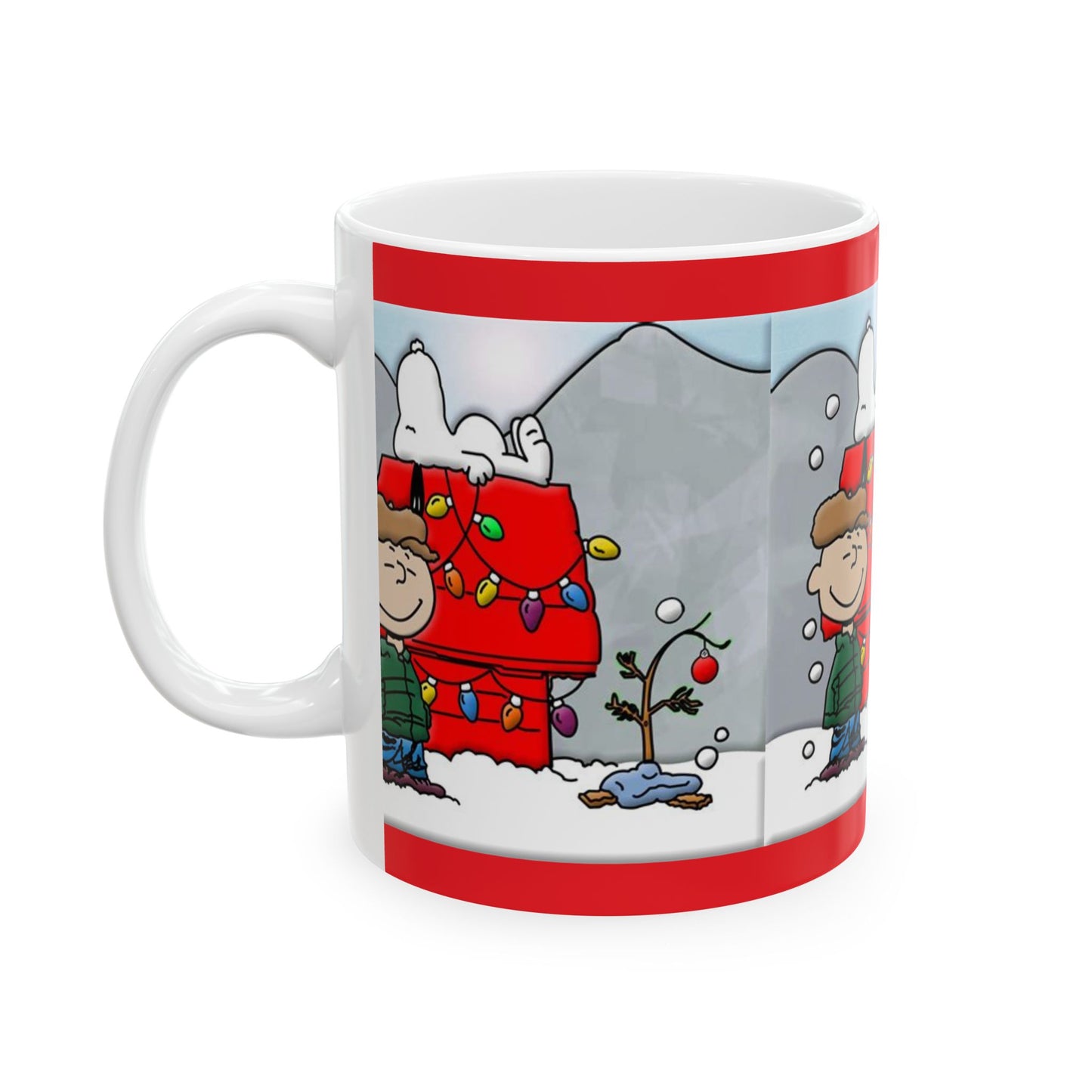 Princess Grace Christmas Cheer Ceramic Mug - 11oz & 15oz Size - Holiday Gift with Snoopy and Friends