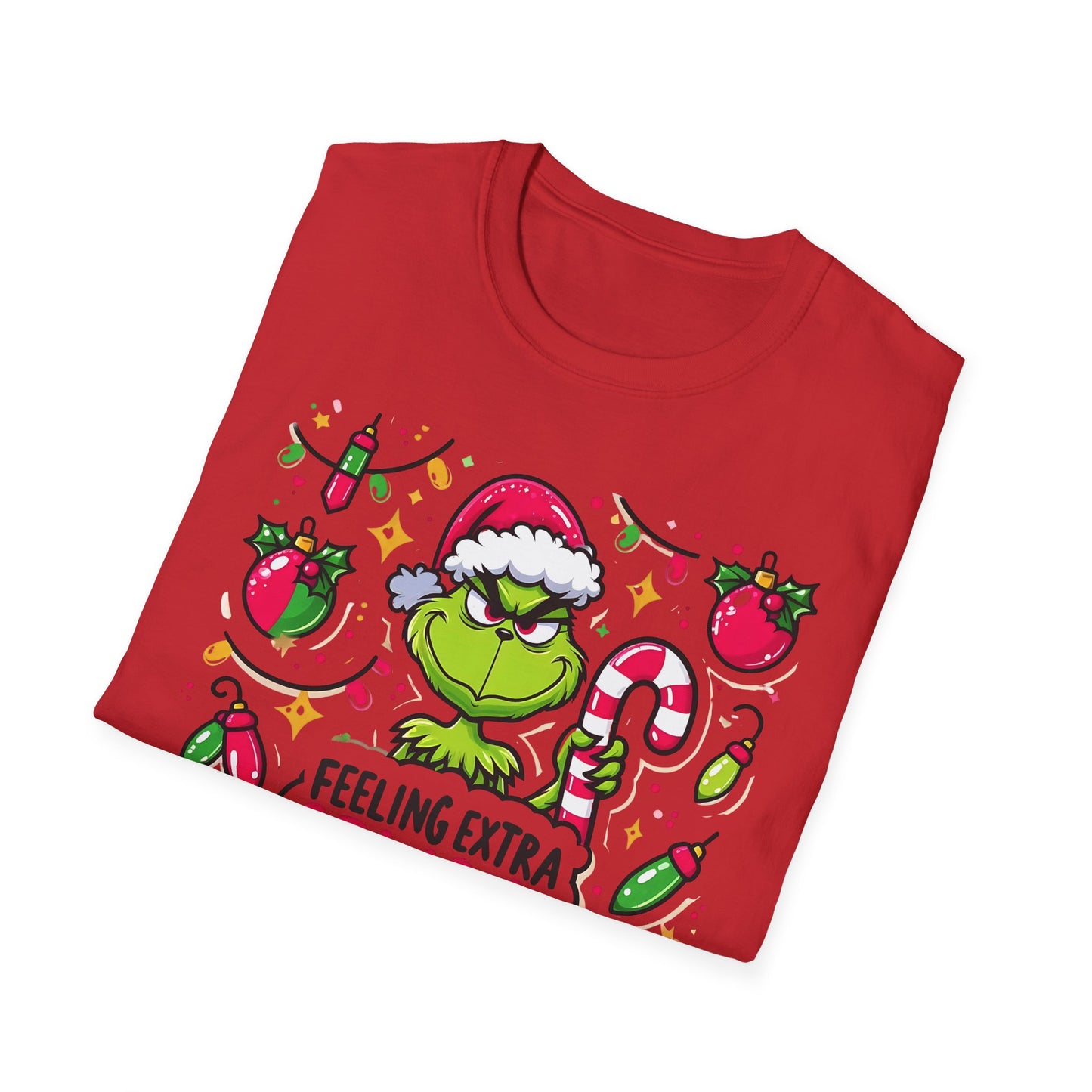 Princess Grace   Feeling Extra Grinchy Unisex Softstyle T-Shirt  Festive Holiday Tee