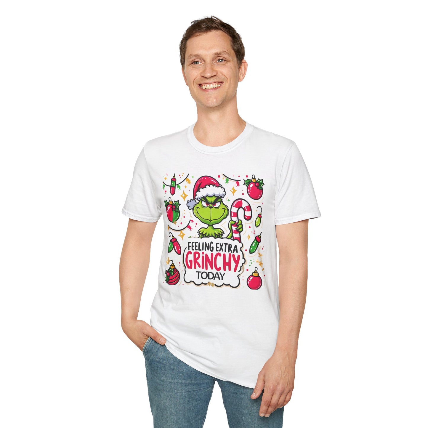 Princess Grace   Feeling Extra Grinchy Unisex Softstyle T-Shirt  Festive Holiday Tee