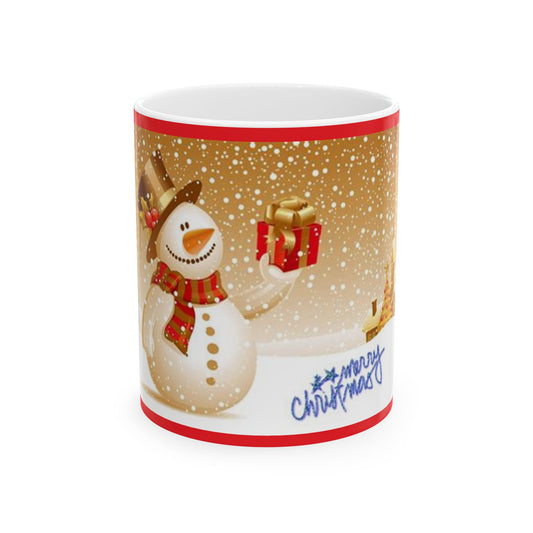 Princess Grace Festive Snowman Ceramic Mug - Perfect for Christmas Gifting