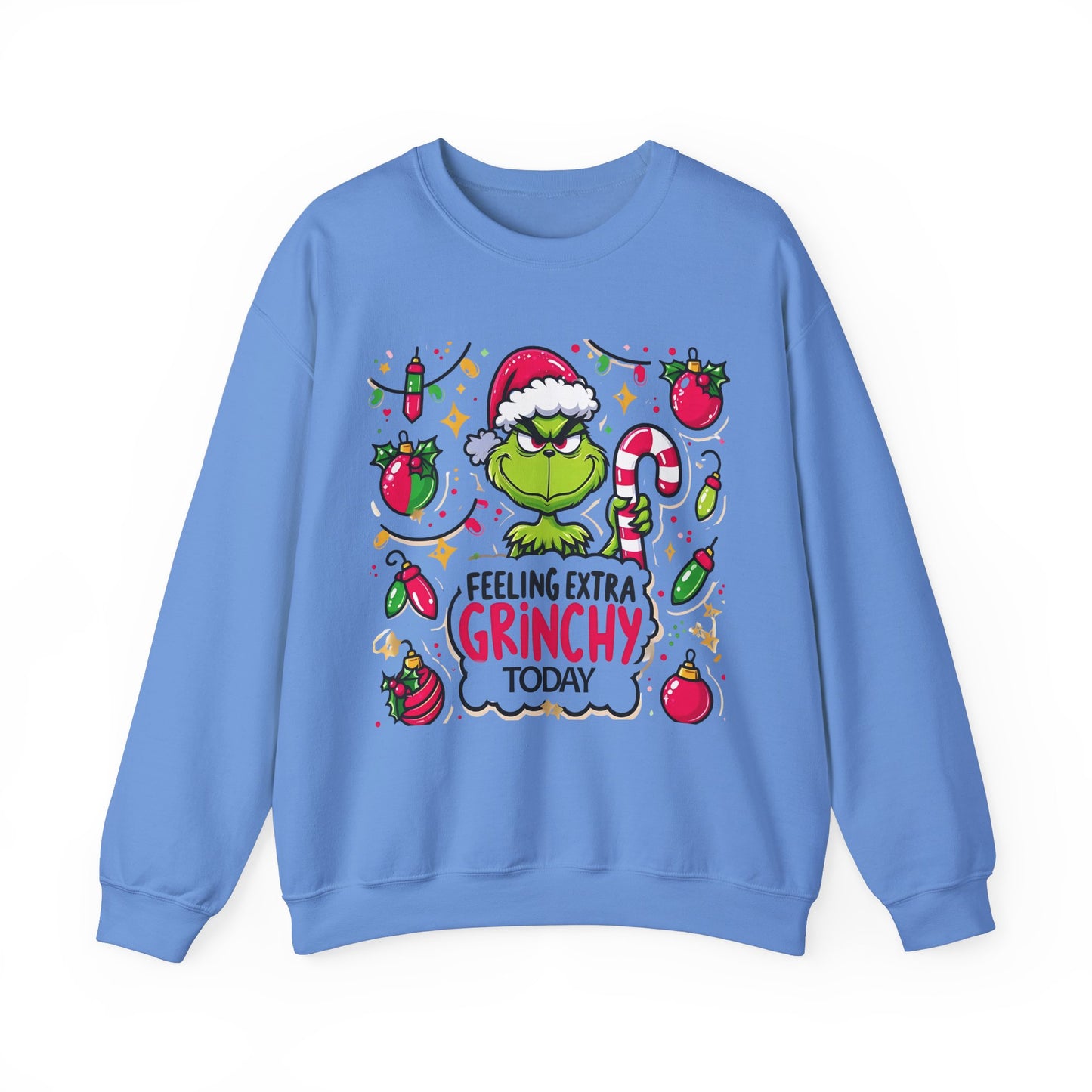 Princess Grace Feeling Extra Grinchy Crewneck Sweatshirt  Merry Holiday Humor Sweater