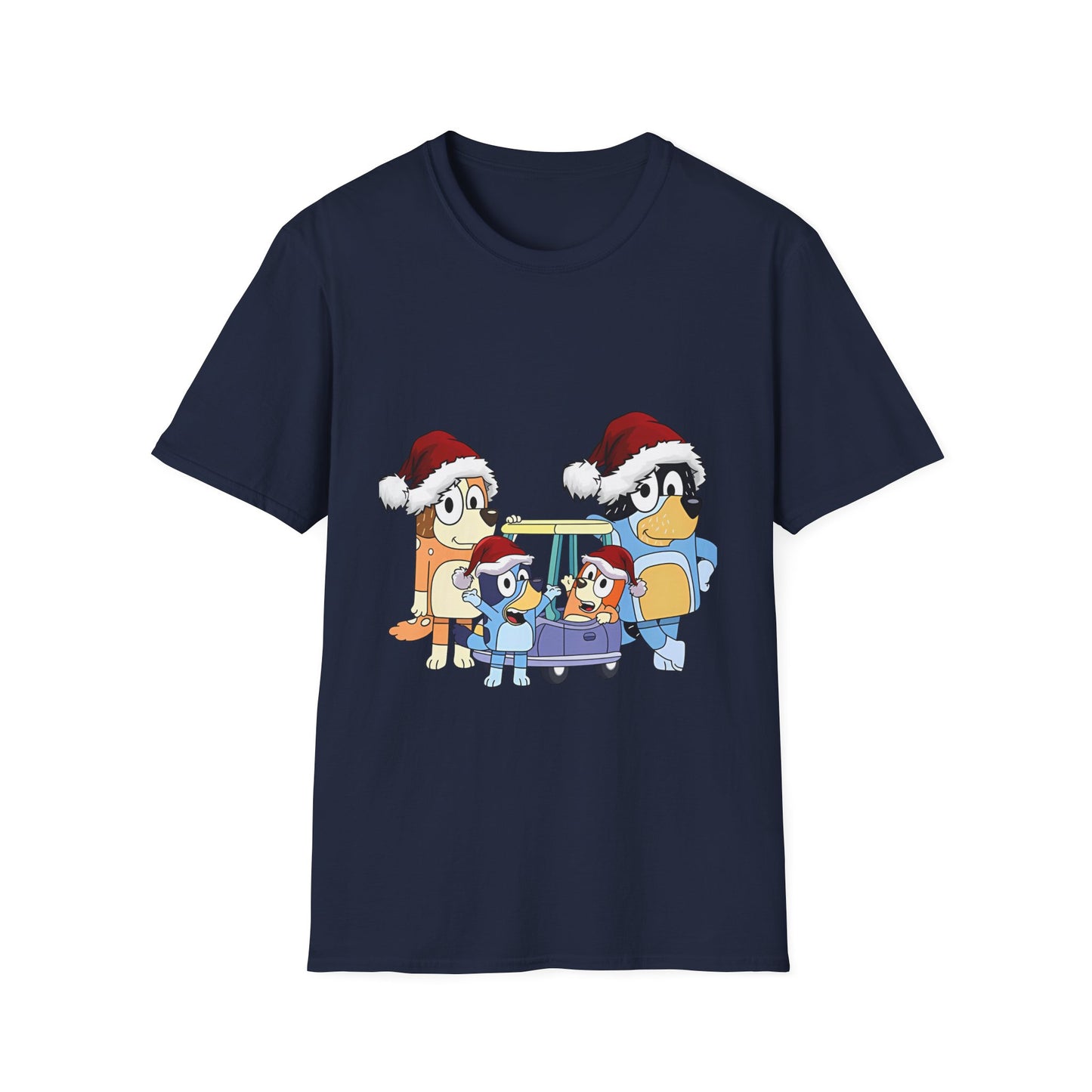 Festive Family Cartoon T-Shirt - Green Christmas Design