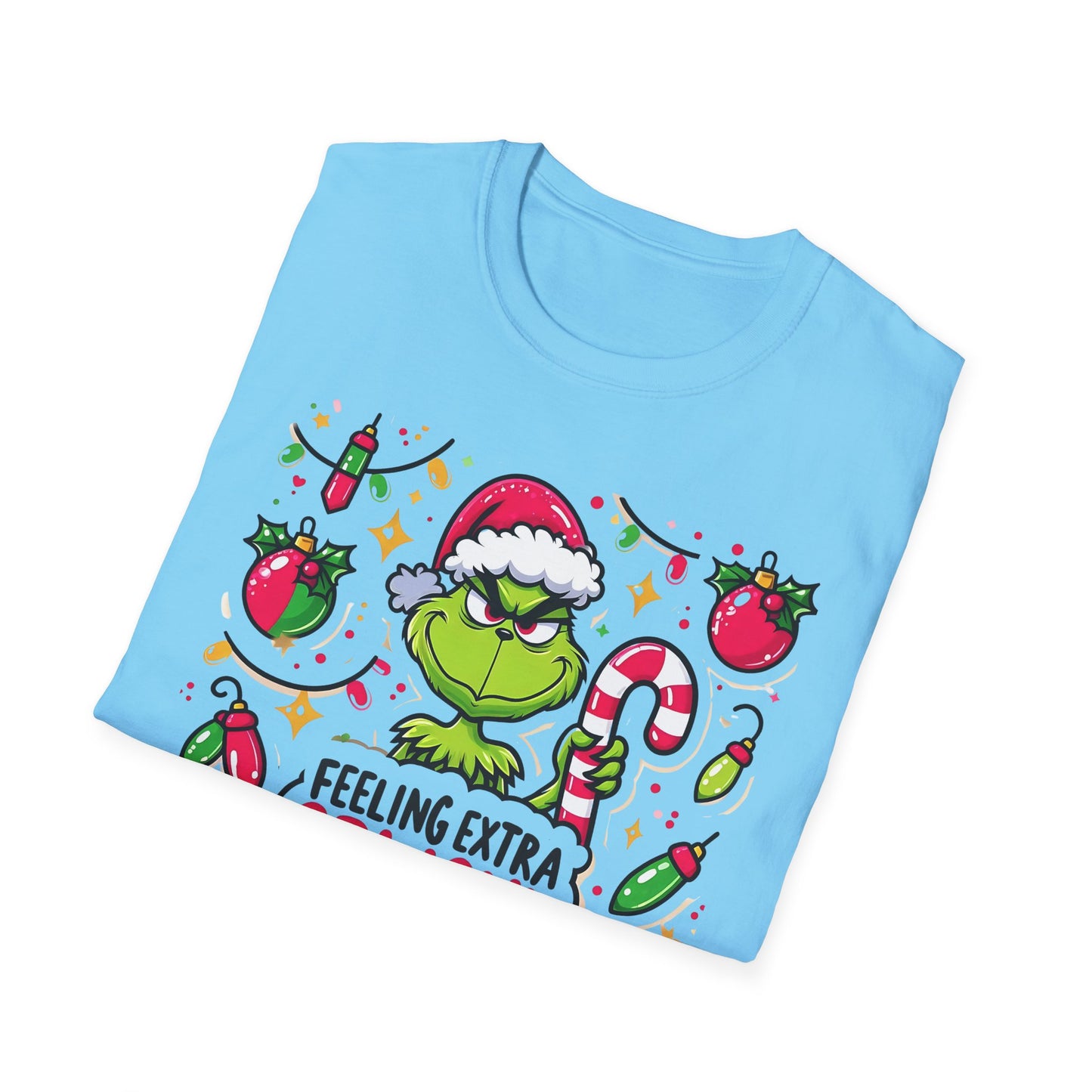 Princess Grace   Feeling Extra Grinchy Unisex Softstyle T-Shirt  Festive Holiday Tee