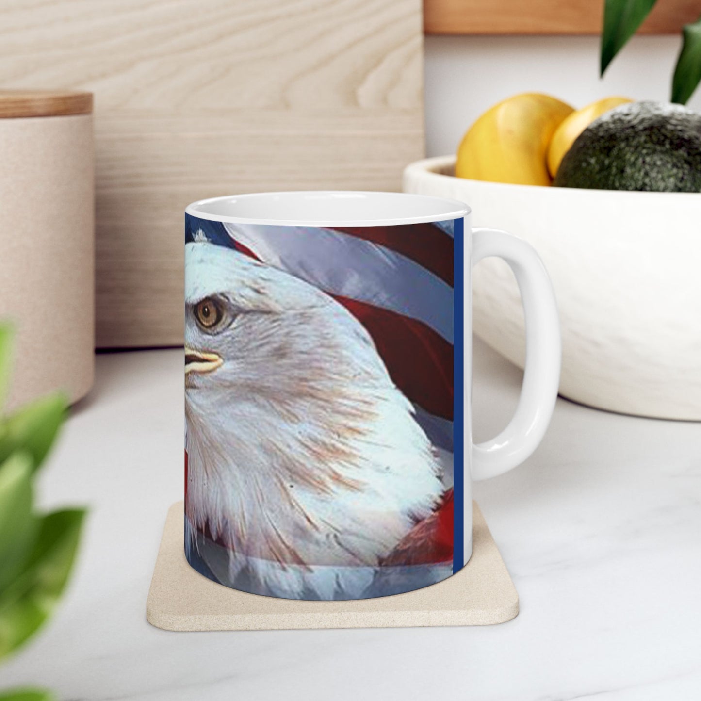 Princess Grace Patriotic Eagle Ceramic Mug 11oz & 15oz Perfect for Memorial Day, Fourth of July, Father's Day, Gifts for Veterans