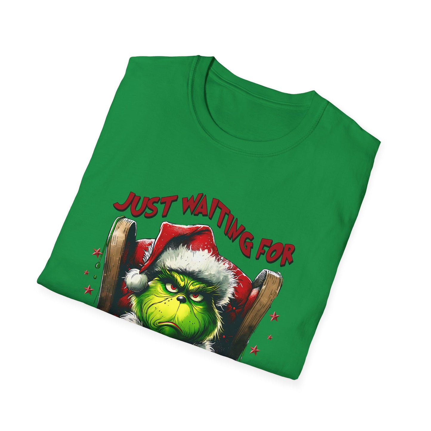 Grinch Waiting for Christmas Unisex T-Shirt - Festive Holiday Apparel