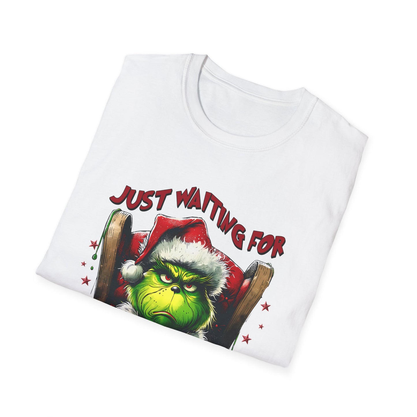 Grinch Waiting for Christmas Unisex T-Shirt - Festive Holiday Apparel