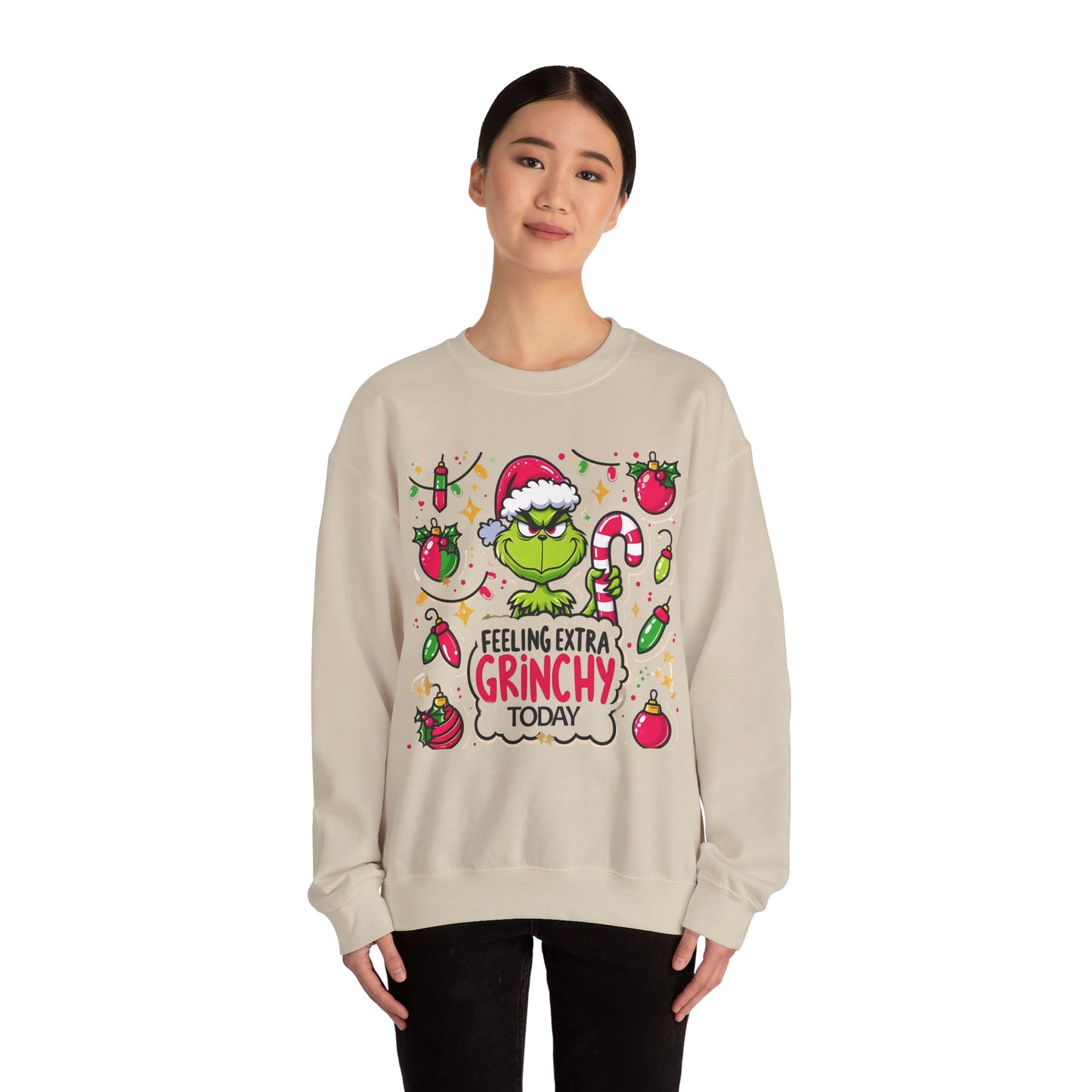 Princess Grace Feeling Extra Grinchy Crewneck Sweatshirt  Merry Holiday Humor Sweater