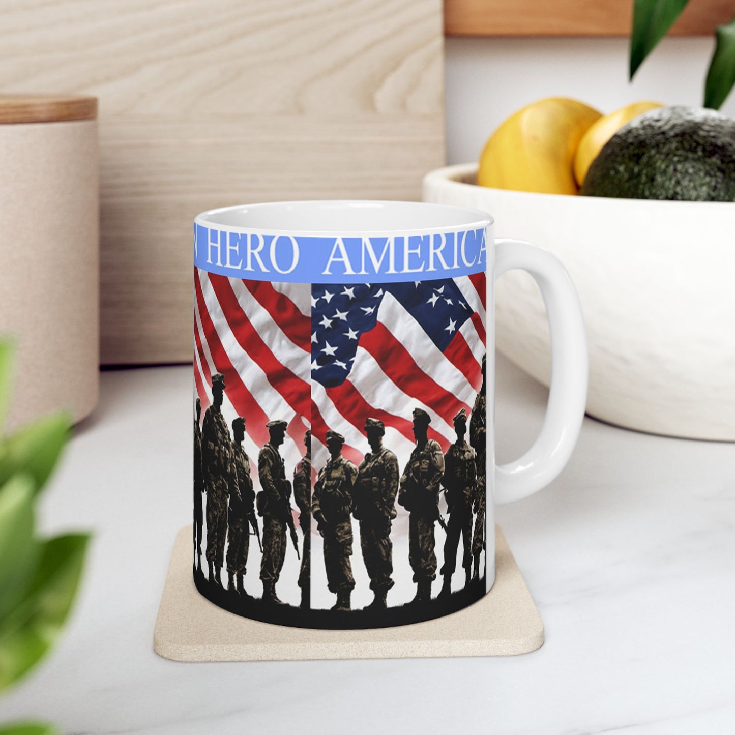 Princess Grace American Hero Ceramic Mug, Coffee Cup for Veterans, Military Appreciation Gift, Independence Day, Father's Day, 11oz, 15oz