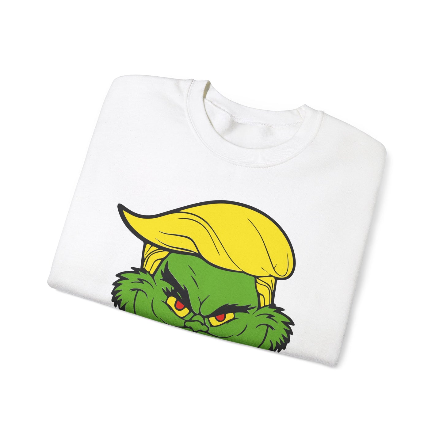 Funny Grinch Christmas Sweatshirt - Unisex Heavy Blend™ Crewneck with "Make Christmas Great Again" Design