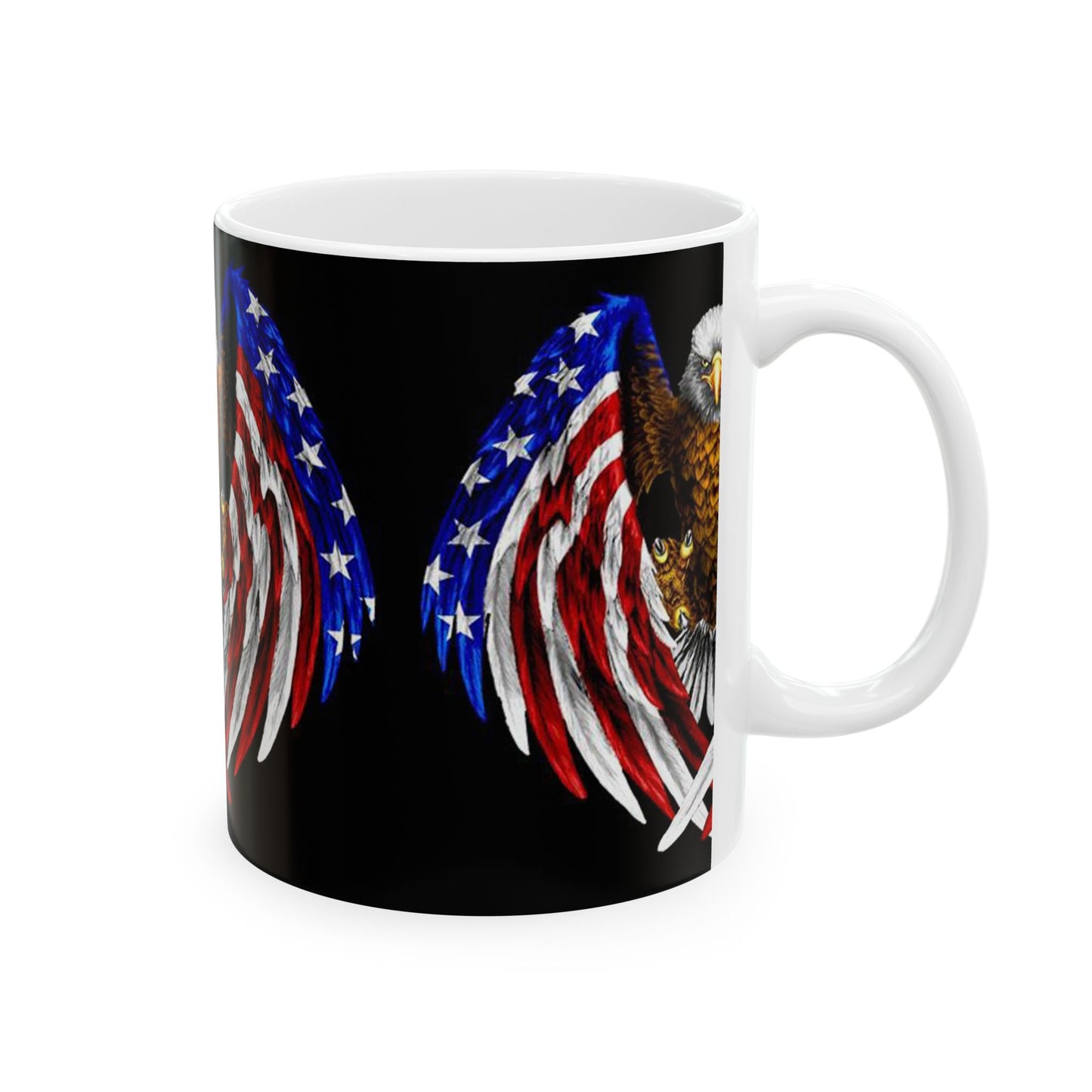 Princess Grace Patriotic Eagle Ceramic Mug, 11oz 15oz, America Pride, Veteran Gift, Fourth of July, Coffee Cup, Collector's Item