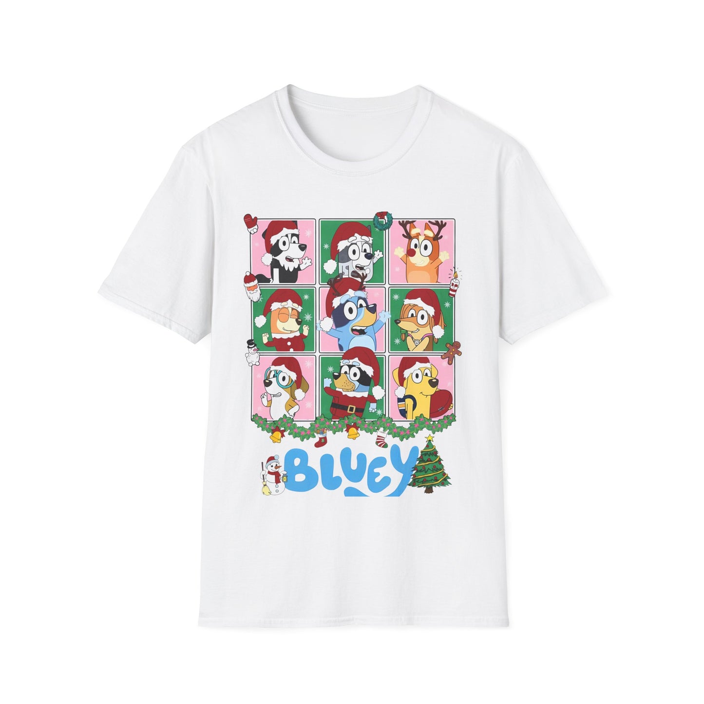 Princess Grace Festive Bluey Graphic T-Shirt | Unisex Softstyle Christmas Tee