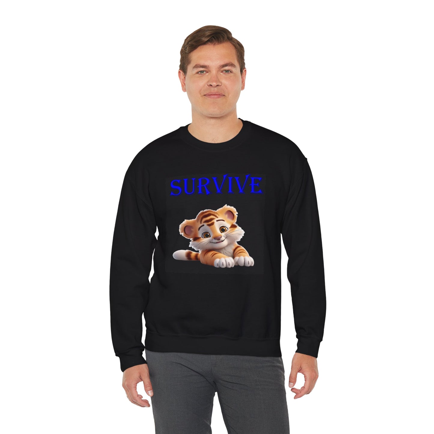 Princess Grace  Survive Tiger Unisex Heavy Blend™ Crewneck Sweatshirt